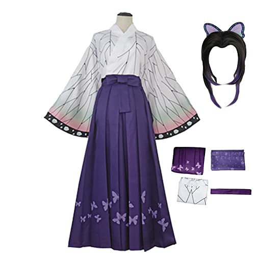 Lmetsky Kanroji Mitsuri Cosplay Kimono Costume Kochou Costume Kamado Cosplay Long Kimonos Outfit Halloween Party (XXL, Shinobu)