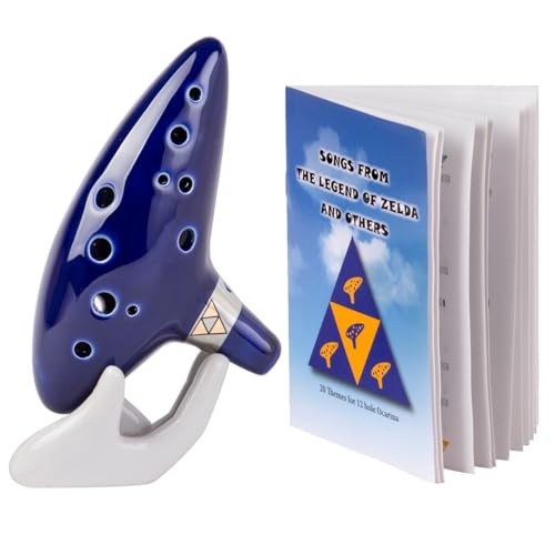 Deekec Zelda Ocarina with Song Book (Songs From the Legend of Zelda) 12 Hole Alto C Link's Zelda Ocarinas Gift for Zelda Lover with Display Stand Protective Bag