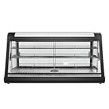 Countertop Food Warmer,48" Three Tier Commercial Warmers for Food Display, Glass case, with LED Lighting Removable Shelves Pastry for Buffet Restaurant