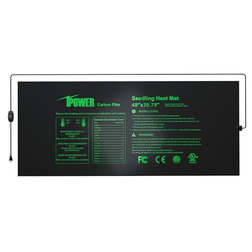 iPower 48" x 20.75" Seeding Heat Mat with Thermostat Temperature Adjustable Knob, Warm Hydroponic Indoor Gardening Plant Germination Pad,