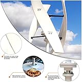 12000W No Noise Vertical Axis Wind Turbine Generator,220V 12V 24V 48V Magnetic Levitation Wind Turbine with MPPT Controller for Home Street Lighting(White),220v