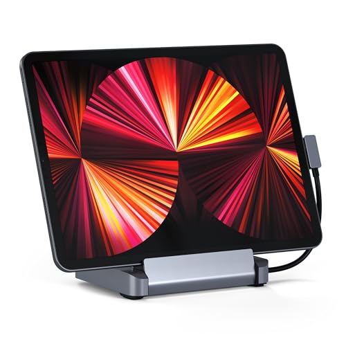 Satechi USB C Hub - iPad Pro USBC Hub - Aluminum Stand & Hubs – 6-in-1 iPad Dock Foldable Stand – iPads Docking Station for M2, M1 iPad Pro/Air/Mini 6 Gen