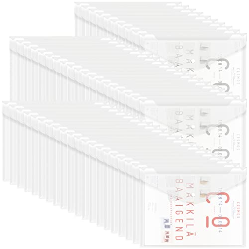 EOOUT 50pcs Plastic Envelopes with Button Snap Closure, Clear Poly Folders for Documents, Waterproof Plastic File Folder, Letter Size, A4 Size, for School and Office Supplies