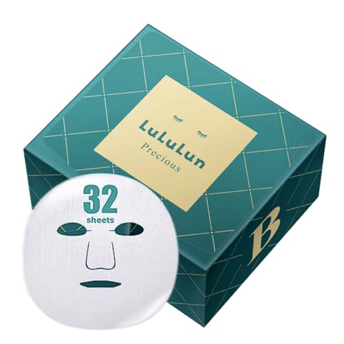 Lululun 32EA Facial Sheet Mask Balance, Japanese Organic & Natural Skincare Face Mask Set, Patented Daily Anti-aging Hydrating & Moisturizing Face Mask Sheet Pack, Precious Green