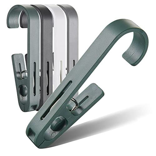 8 Pcs Large Clothes Pins Towel Clips, Multipurpose Clothes Pins Hook, Strong Plastic Clothes Hanger. S Hook for Shower Curtain Laundry Clothes pins