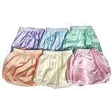 Littledream 6 Pcs Vintage Plus Size 3XL Sheer Transparent Silk Nylon Panties Men Womens Full Cut Briefs Knicker Underwear Hips 44"-54" High Waist Granny Brief Mushroom Gusset