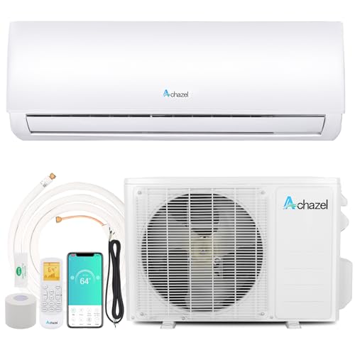 ACHAZEL 18,000 BTU 19 SEER2 Wifi Enabled Mini Split Air Conditioner & Heater, 230V Energy Saving Wall Mounted Inverter Ductless AC Unit Cools up to 1,250 Sq. Ft, Heat Pump & Installation Kit