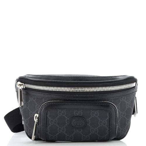 Gucci, Pre-Loved Interlocking G Patch Belt Bag GG Coated Canvas, Black