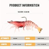 EXAURAFELIS 3pcs Fishing Lures Shrimps baits Pre-Rigged Fish Jigs - Soft Lure Bass & Trout Lifelike Shrimp & Crayfish Swimbait