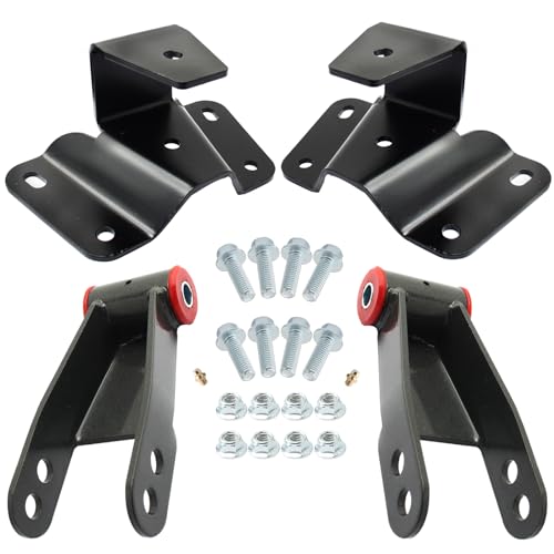 4'' Lowering Shackles and Hangers Kit for Ford F150 F100 1973-1996 Pickup Truck 2WD Rear Leveling Suspension Drop Set