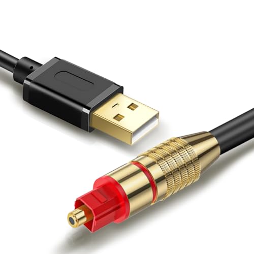 Tackston USB to Optical Audio Adapter, PC to SPDIF Sound Card Optical Output Compatible with Laptop Computer PS5 (Not for Other Game Consoles, Not for TV) Audio Signal from USB to Toslink Only