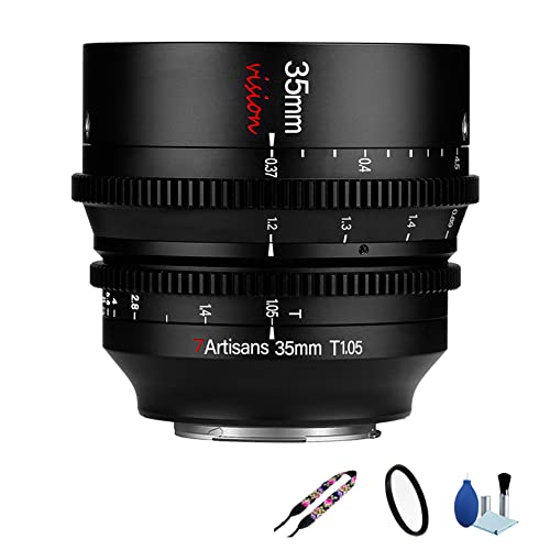 7artisans 35mm T1.05 APS-C Lens Vision Series Cine Lens Large Aperture Wide Anlge Manual Lens for Fuji X Mount X-A3,X-A5,X-A7,X-at,X-M1,XM2,X-T4,X-T30,X-T30,X-Pro2.etc