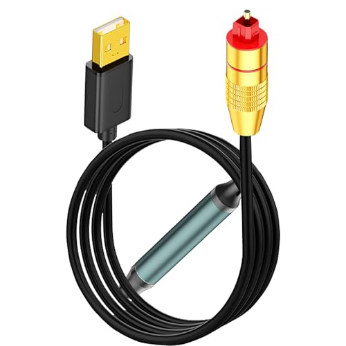 MISYNLON USB to Optical Audio Adapter Cable, Unidirectional USB A Male to SPDIF Port Converter Connection Cord Compatible with PS5,TV, PC, Laptop, Sound Bars Windows10/11-2M/78in