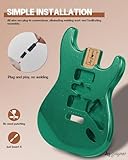 Leo Jaymz DIY ST Style Electric Guitar Kits,Spray-painted Mahogany Body,Laurel Wood Fingerboard and Maple Neck, including all Components (ST-Metallic Green)