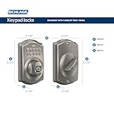 Schlage BE365 V CAM 716 Camelot Keypad Deadbolt, Electronic Keyless Entry Lock, Aged Bronze