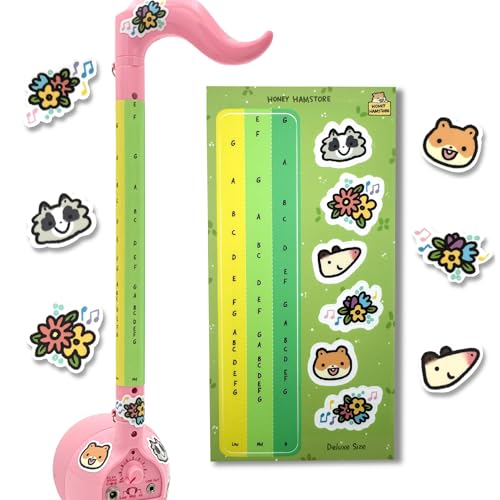 Honey Hamstore Musical Note Sticker Compatible with Otamatone Deluxe Size Synthesizer from Japan, Note Label for Beginners and Children, Multicolored, Thin Material, Helpful Practice Music Sticker