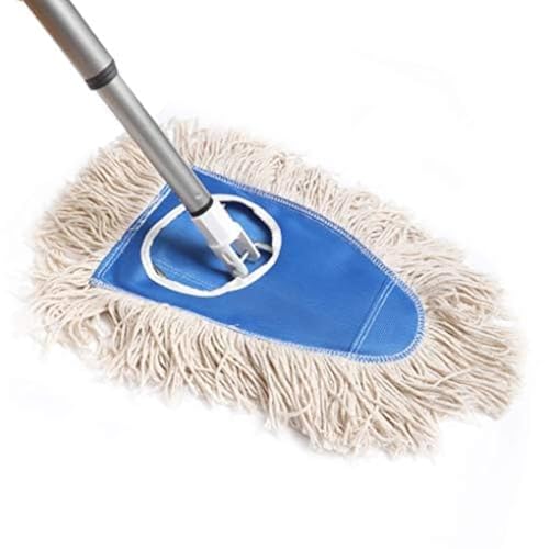 Fuller Brush Dry Mop - Washable Cotton Mop Head with Adjustable Handle - Removes Dust and Dirt from Surfaces and Hard to Reach Areas Doubles as Dusting Mitt Perfect for Home Use