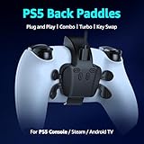 IWGAME Paddles for PS-5 Controller, Programable 4 Back Buttons Support Remap, Turbo, Key Swap Functions, Plug and Play, Compatible with PS-5 Console PC Mac Android TV