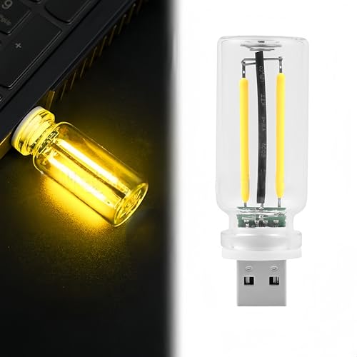 USB LED Car Interior Atmosphere Lamp, Plug-in USB Decor Night Light, Portable Auto Ambient Lighting Kit, Universal Vehicle Interior Accessories for Most Cars (Yellow Light)