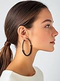 Hoops Earrings For Women Earing Statement Jewelry Stainless Steel Black Hoop Earrings Woman