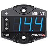 Stetsom MiniVT Digital Display Mini Voltmeter High Accuracy Blue LED 7V~30V Automotive Car Motorcycle Battery Voltage Panel Meter Easy Connection Remote Power for Car Audio Systems