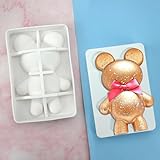 mostsom Big Size Bear Silicone Mold Fondant Molds DIY Cake Decorating Tools Sugarcrafts Clay Chocolate Molds Baking Tools (Bear J_7.84X5.24X1.68 inch)