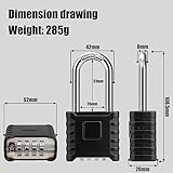 2 Pack 2.3in Long Shackle Combination Padlock [One-Touch Unlocking], Diyife Large Heavy Duty Outdoor Padlock Design of Hidden Password, High Security for Locker, Gym, Garden, Fences, Garage, Black