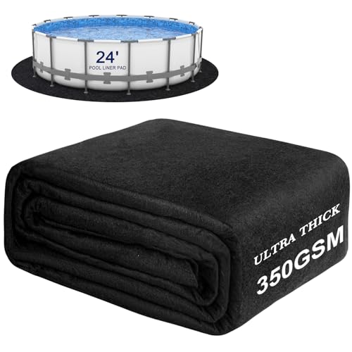 350G/M² Thicker Pool Liner Pad for Above Ground Swimming Pools,24 Ft Round Under Pool Padding, Durable Geotextile Material, Double Density Puncture Resistant, Extend Liner Life,Mats for Pool Bottom