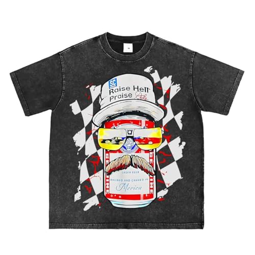 Bellelement Raise Hell Praise Dale 90s Racing Vintage T-Shirt Graphic T Shirt, L Black