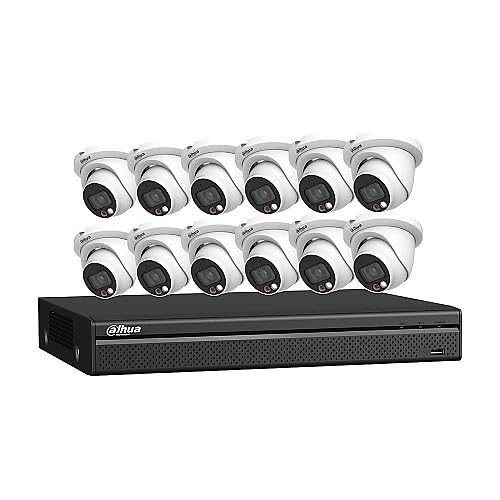 N464E124C IP Camera and Recorder Kit, 16-Channel NVR with (12) 4MP VU-More Cameras, 2.8mm Lens