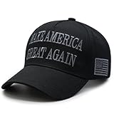 Donald Trump 45-47 Never Surrender MAGA Hat Make America Great Again Slogan with USA Flag Adjustable Baseball Cap Black (US, Alpha, One Size, Black & Gray MAGA Hat)