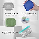 Tanjiae Small Stainless Steel Snack Containers for Kids | Easy Open Leak Proof Food Containers with Silicone Lids - Perfect Metal Toddler Lunch Box for Daycare and School (8oz)