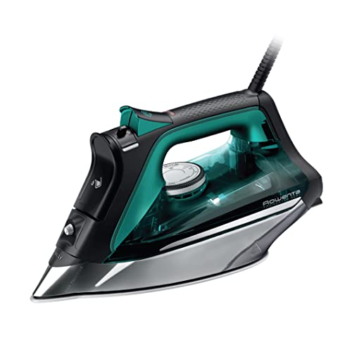 Rowenta, Iron, Pro Master Stainless Steel Soleplate Steam Iron for Clothes, 210 g/min, 400 Microsteam Holes, 1775 Watts, Auto-Off, Ironing, Green Clothes Iron, DW8360