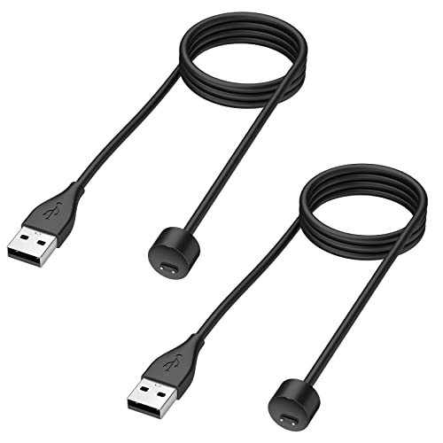 Amzpas Charger for Amazfit Band 5 & Xiaomi Mi Band 7 6 5, Replacement USB Magnetic Charging Cable Cord for Mi Band 7/6/5/Amazfit Band 5 Fitness Tracker Accessories (2 Pack), 3.3FT