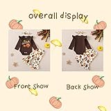 Shalofer Baby Girl Thanksgiving Outfit My First Thanksgiving Bodysuit Infant Turkey Flared Pants Clothes Set(Brown, 3-6 Months)