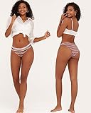 FINETOO Cotton Underwear for Women Bikini Panties High Cut Colorful Stripes Sexy Ladies Hipster Cheeky Panty 9 Pack S-XL