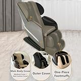 LIMIOFAQ Full Body Shiatsu Massage Chair Protective Cover,Zero Gravity Single Recliner Slipcovers Washable Dustproof Massage Chair Covers Soft Stretch Sofa Cover for Most Massage Chair,Brown02