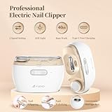 Electric Nail Clipper, Nail Trimmer Nail Polisher 2 in-1, Automatic Nail Clipper 2 Speed Fingernail Clippers Nail File with Light, Women Manicure Set Nail Clippers for Baby Kids Seniors Weak Hands