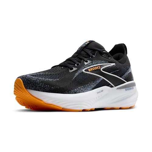 Brooks Men’s Glycerin GTS 22 Supportive Running Shoe - Black/Country Blue/Orange Pop - 9.5 Wide
