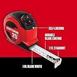 CRAFTSMAN 25-Ft Tape Measure with Fraction Markings, Retractable, Self-Locking Blade (CMHT37225)