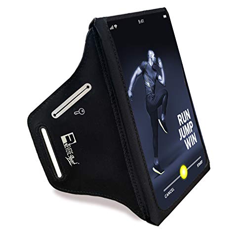 RevereSport Waterproof Running Armband for Phone with Case On (Otterbox, Lifeproof). Sports Phone Holder for iPhone 16/15/14/13/12/11/Max/Plus/Pro & Samsung S24/S23/S22/S21/S20/S10/Ultra (Large)