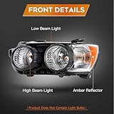 LBRST Headlight Assembly for Chevrolet Sonic 2012-2016 Black Housing Clear Lens Amber Reflector Driver and Passenger Side Headlamp