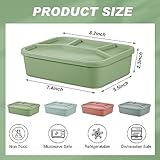 Ziliny 4 Pcs Silicone Bento Box Reusable Lunch Container Smooth Leak Proof Lunch Box Rectangle Bento Boxes for Adult Work Travel Food Meal Compartment Storage, 4 Colors (Classic Colors)