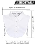 Syhood 4 Pcs Fake Collar Detachable False Dickey Collar Half Shirts Round for Women Outfits(Cotton,Oxford Cloth,White,Black,Pink,Blue)