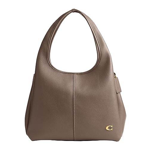 COACH Polished Pebble Leather Lana Shoulder Bag, Dark Stone