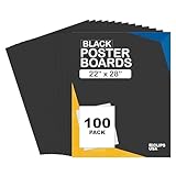 Poster Board, Black Poster Paper 22x28, Large Poster Board Bulk, School Supplies, 100 Pack (Black, 22 x 28)