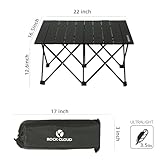 ROCK CLOUD Portable Camping Table Ultralight Aluminum Camp Table Folding Beach Table for Camping Hiking Backpacking Outdoor Picnic, Double Frame