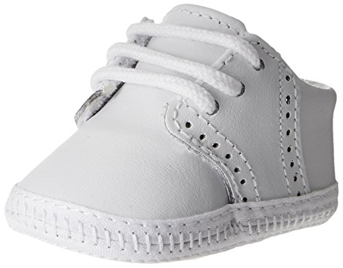 Baby Deer White Leather Saddle Oxford Crib Shoe, Infant, Unisex, Sz 1