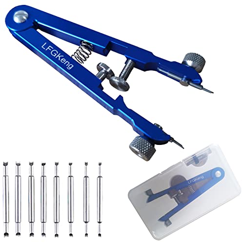 LFGKeng Watch Spring Bar Plier Tool Kit, Spring Bar Tweezer, Watch Band pliers with Robust 8 Alloy Steel Pins, Watch Band Pins Replacement Tool for Watch Wrist Bands Strap Removal Repair Set(Blue)