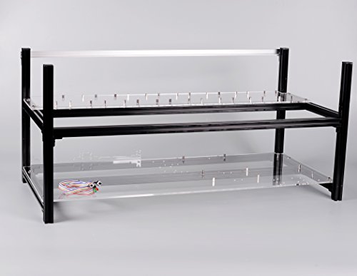 8 GPU Open Air Mining Case Rig Aluminum Stackable Computer ETH Frame Miner Rack Unassembled (Only Frame and Fan Brackets Included)